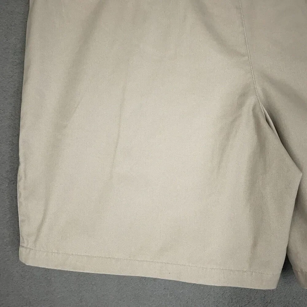 St. John's Bay Shorts Men's Size 48 Pleated Comfort Fit Chino Beige